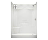 MAAX 145037-000-002-595 KDS 3060 AFR AcrylX Alcove Left-Hand Drain Four-Piece Shower in White