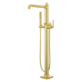Hillstone Tub Filler with Handshower in Brushed Gold