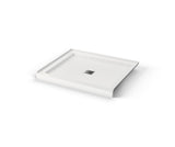 MAAX 420043-541-001-100 B3Square 4842 Acrylic Alcove Shower Base in White with Anti-slip Bottom with Center Drain