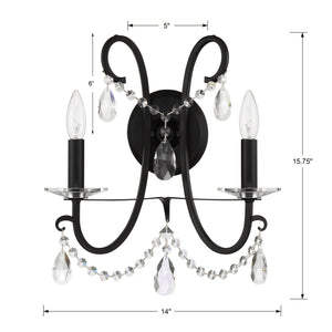 Othello 2 Light Polished Chrome Sconce 6822-CH-CL-MWP