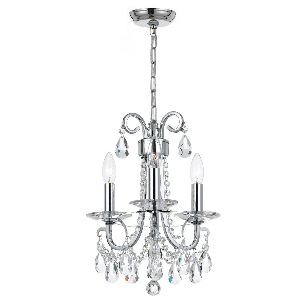 Othello 3 Light Spectra Crystal Polished Chrome Mini Chandelier 6823-CH-CL-SAQ