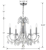 Othello 5 Light Polished Chrome Chandelier 6825-CH-CL-MWP