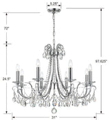 Othello 8 Light Polished Chrome Chandelier 6828-CH-CL-MWP