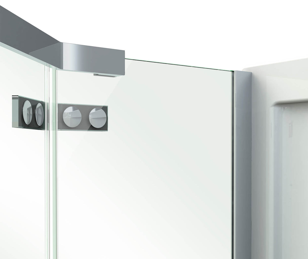 MAAX 139320-900-084-000 Davana Neo-angle 40 x 40 x 75 in. 8mm Pivot Shower Door for Corner Installation with Clear glass in Chrome