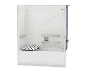 MAAX 106062-000-002-108 OPTS-6032 - ADA Compliant AcrylX Alcove Left-Hand Drain One-Piece Tub Shower in White