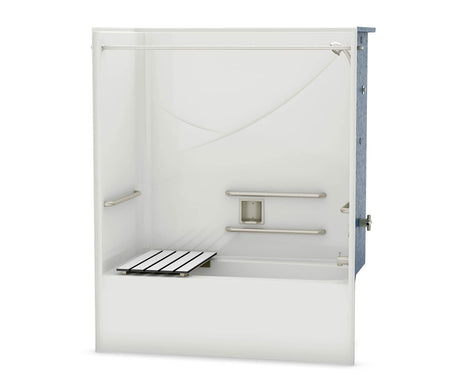 MAAX 106062-000-002-108 OPTS-6032 - ADA Compliant AcrylX Alcove Left-Hand Drain One-Piece Tub Shower in White