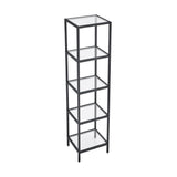 Pierre 16"x65"x14" Freestanding Linen Cabinet in Matte Black