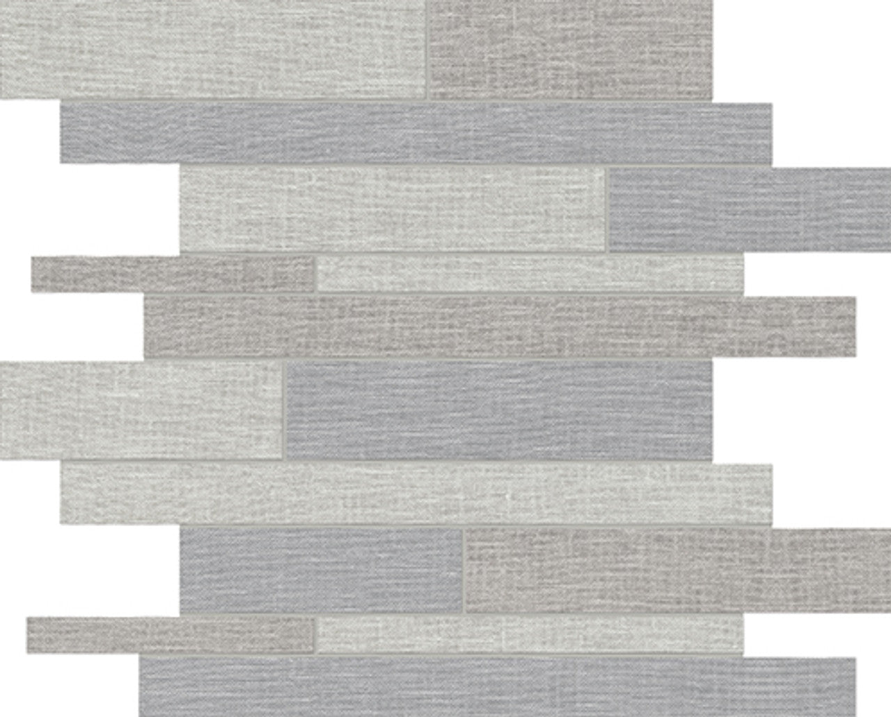 Anatolia Tile Random Strip Dark Blend 4501-0035-1 Belgian Linen  - premium natural stone mosaic tile from Anatolia Tile, available at PoshHaus showroom in Keene, NH