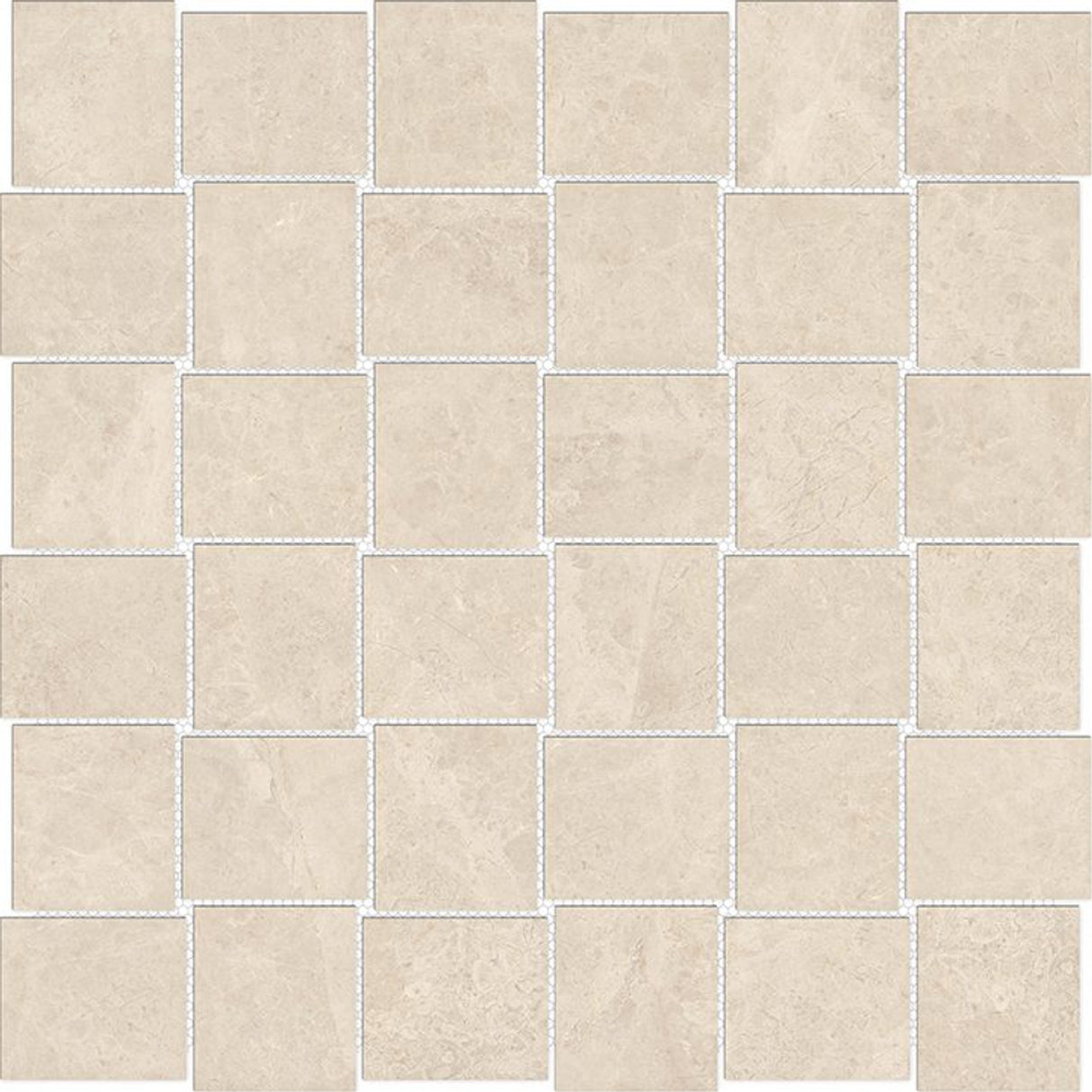Anatolia Tile 2X2 Baskeetweave Mayfair Allure Ivory Polished Porcelain Mosaics. 1 Sheet = .98 Sq. Ft. 4501-0137-1 Allure Ivory 2x2 Basketweave Polished - premium natural stone mosaic tile from Anatolia Tile, available at PoshHaus showroom in Keene, NH