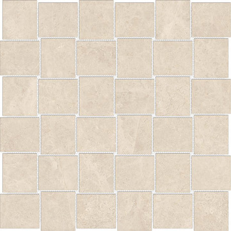 Anatolia Tile 2X2 Baskeetweave Mayfair Allure Ivory Polished Porcelain Mosaics. 1 Sheet = .98 Sq. Ft. 4501-0137-1 Allure Ivory 2x2 Basketweave Polished - premium natural stone mosaic tile from Anatolia Tile, available at PoshHaus showroom in Keene, NH