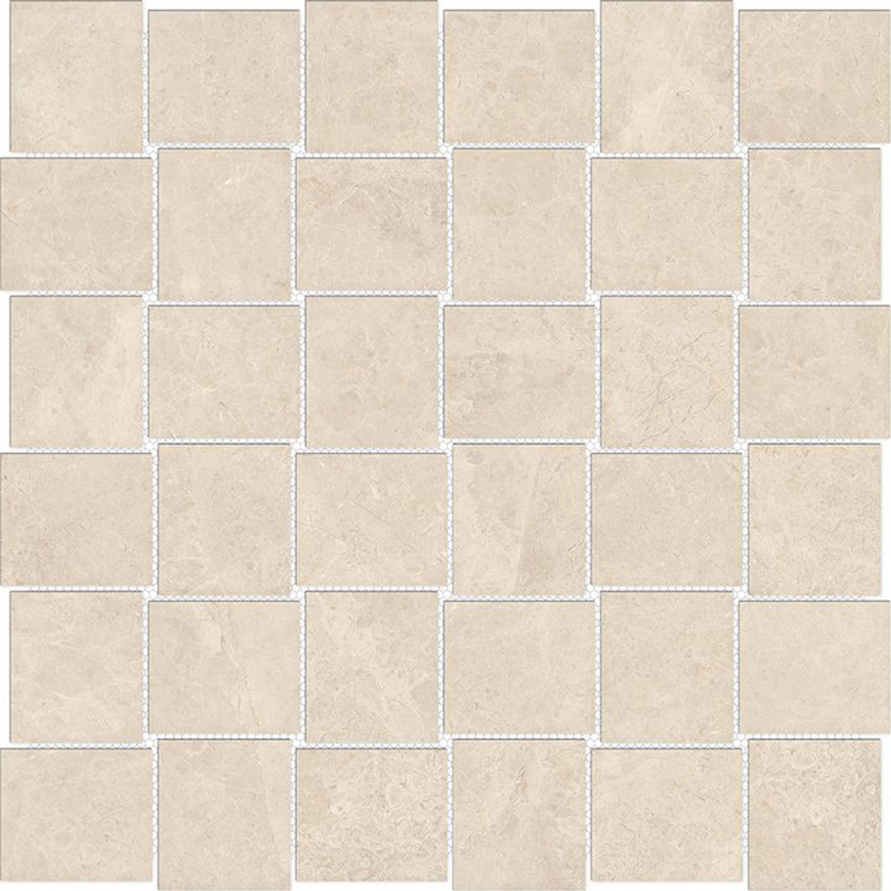 Anatolia Tile 2X2 Basketweave Mayfair Allure Ivory Matte Porcelain Mosaics. 1 Sheet = .98 Sq. Ft. 4501-0126-1 Allure Ivory 2x2 Basketweave Matte - premium natural stone mosaic tile from Anatolia Tile, available at PoshHaus showroom in Keene, NH