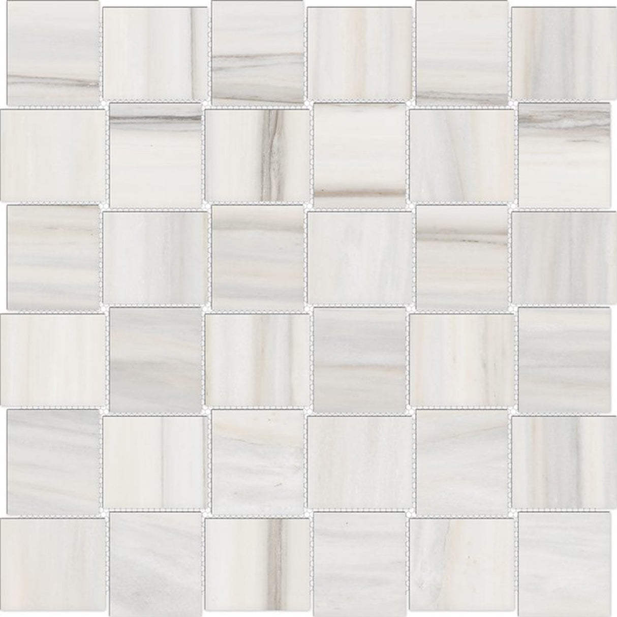 Anatolia Tile 2X2 Basketweave Mayfair Zebrino Matte Porcelain Mosaics. 1 Sheet = .98 Sq. Ft. 4501-0136-1 Zebrino 2x2 Basketweave Matte - premium natural stone mosaic tile from Anatolia Tile, available at PoshHaus showroom in Keene, NH