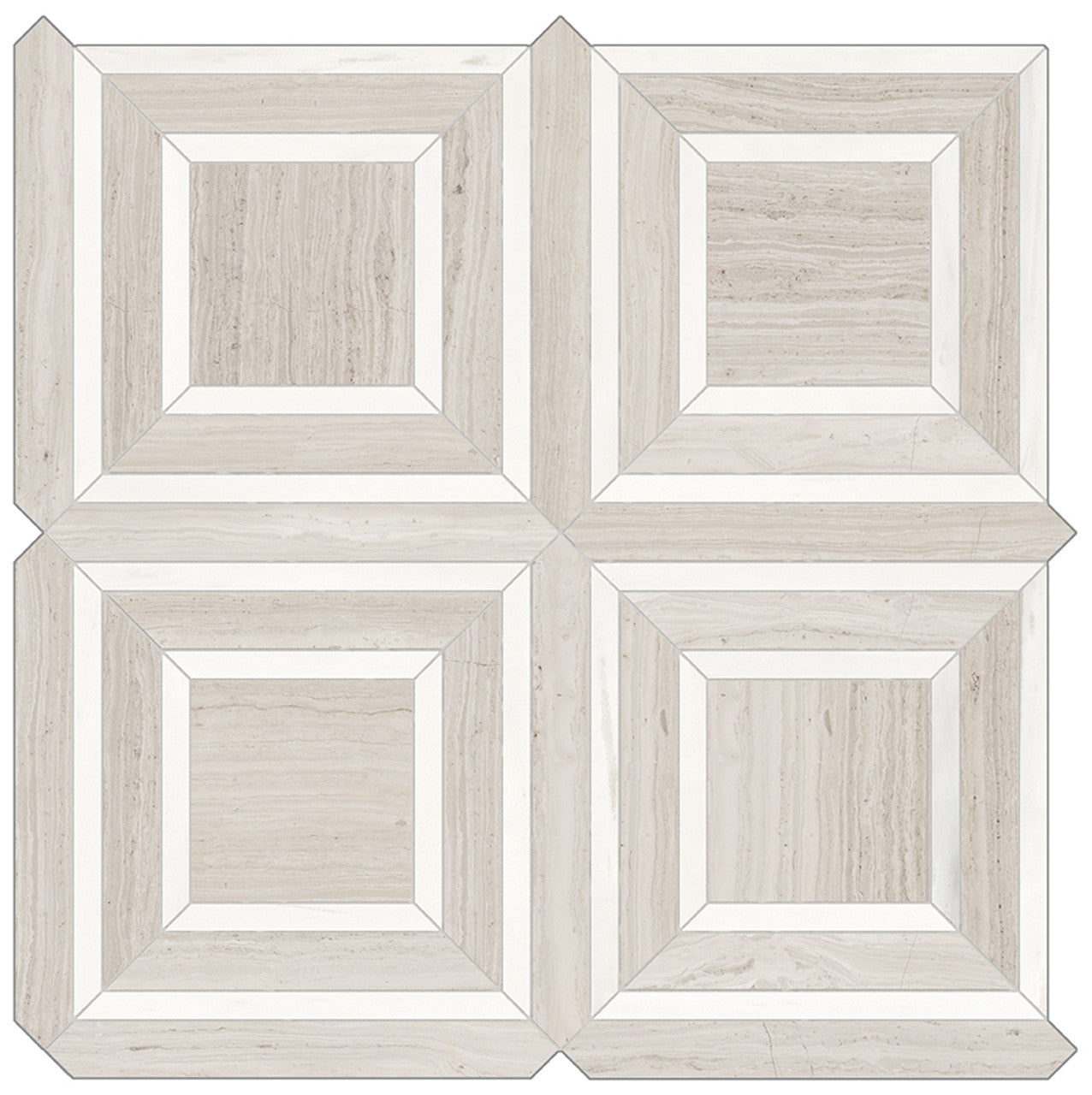 Anatolia Tile Mayfair Strada Ash Piazza Polished Porcelain Mosaics. 1 Sheet = .96 Sq. Ft. 4501-0155-1 Strada Ash Piazza - premium natural stone mosaic tile from Anatolia Tile, available at PoshHaus showroom in Keene, NH