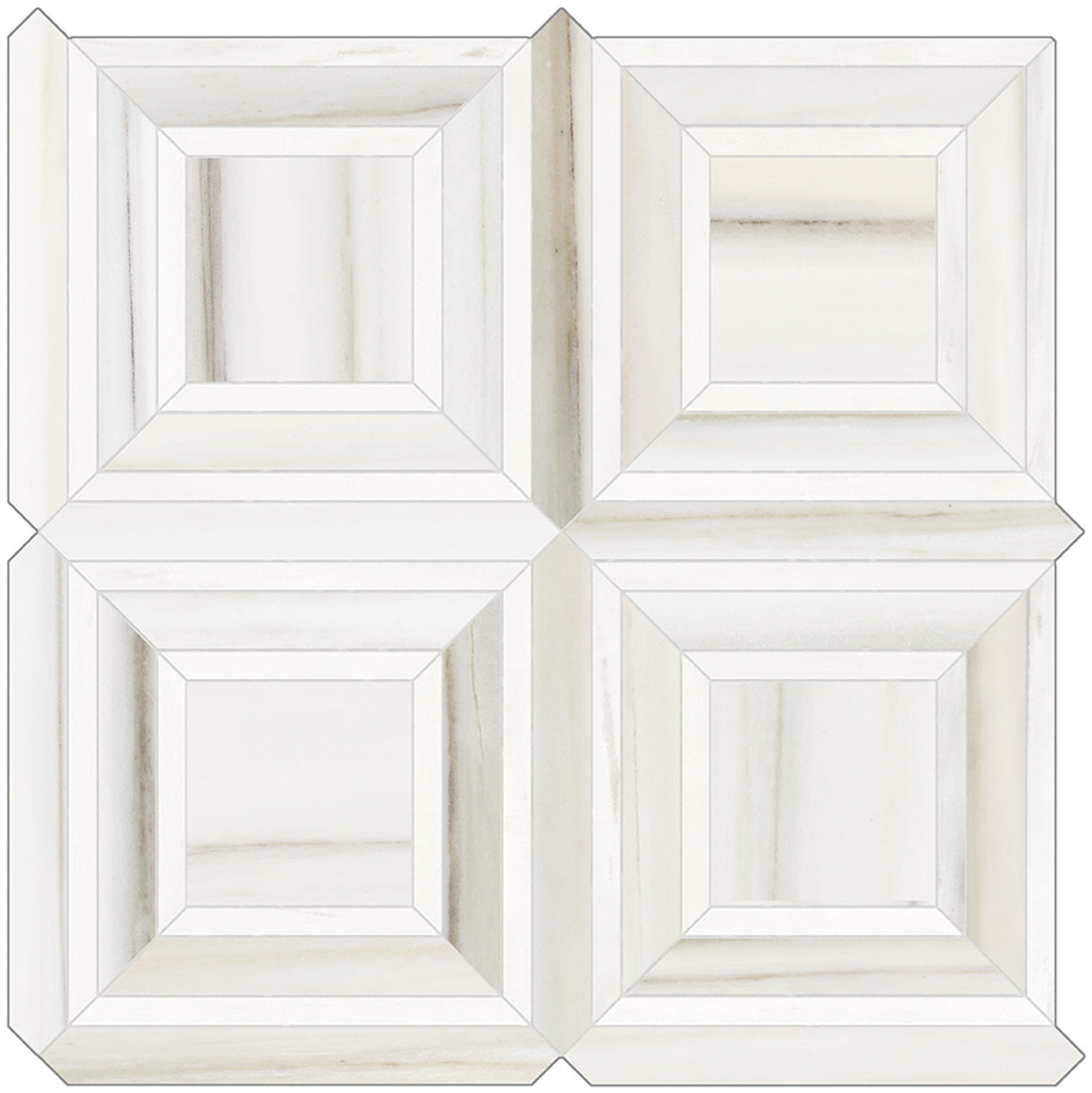 Anatolia Tile Mayfair Zebrino Piazza Polished Porcelain Mosaics. 1 Sheet = .96 Sq. Ft. 4501-0158-1 Zebrino Piazza - premium natural stone mosaic tile from Anatolia Tile, available at PoshHaus showroom in Keene, NH