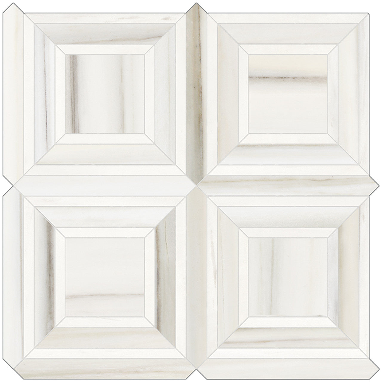 Anatolia Tile Mayfair Zebrino Piazza Polished Porcelain Mosaics. 1 Sheet = .96 Sq. Ft. 4501-0158-1 Zebrino Piazza - premium natural stone mosaic tile from Anatolia Tile, available at PoshHaus showroom in Keene, NH