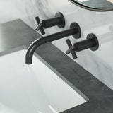 Ivy Double-Cross Handle Valve, Wall-Mount, Bathroom Faucet in Matte Black