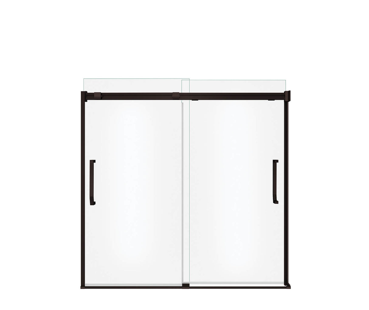 MAAX 138760-900-173-000 Inverto 56-59 x 55 ½-59 in. 8mm Bypass Tub Door for Alcove Installation with Clear glass in Dark Bronze