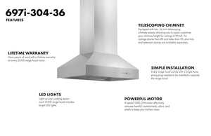 ZLINE Outdoor Approved Island Mount Range Hood in Stainless Steel (697i-304)