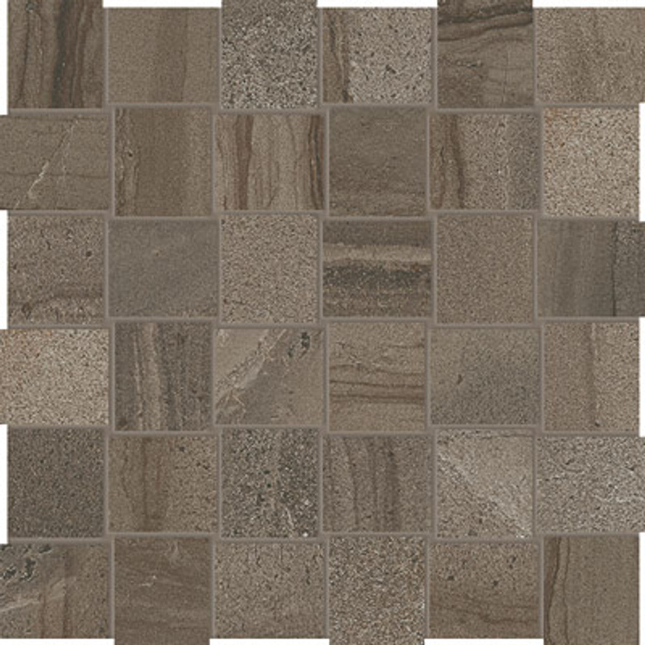 Anatolia Tile 2X2 Basketweave Amelia Matte Earth 36 Piece Porcelain Mosaics. 1 Sheet = .97 Sq. Ft. 4501-0002-0 (69-076) Earth Basketweave 2x2 - premium natural stone mosaic tile from Anatolia Tile, available at PoshHaus showroom in Keene, NH
