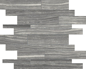 Anatolia Tile Eramosa Carbon Random Strip Matte Porcelain Mosaics. 1 Sheet = .96 Sq. Ft. 4501-0087-0 (69-186) Carbon Random Strip - premium natural stone mosaic tile from Anatolia Tile, available at PoshHaus showroom in Keene, NH