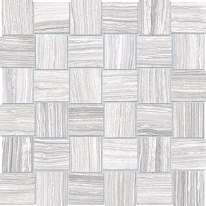 Anatolia Tile 2X2 Basketweave Eramosa Ice Matte Porcelain Mosaics. 1 Sheet = .96 Sq. Ft. 4501-0084-0 (69-231) Ice Basketweave 2x2 - premium natural stone mosaic tile from Anatolia Tile, available at PoshHaus showroom in Keene, NH