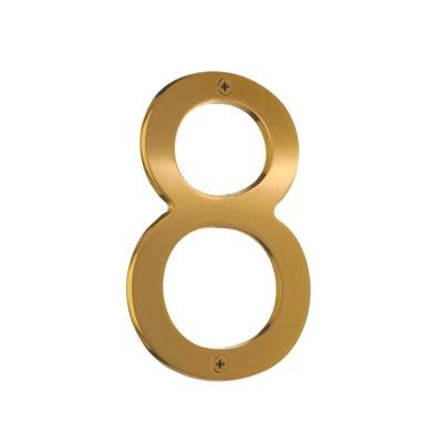 Smedbo Villa House Number 8 in Brushed Brass