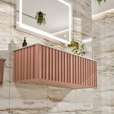 Dolce Vita 48 in. Blush Wall Mount Single Sink Bath Vanity with Solid Surface Top and Integrated Sink