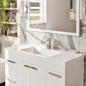 Lugano 48 in. White Single Sink Bath Vanity with Acrylic Top and Integrated Sink