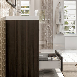 Lugano 24 in. Gray Oak Single Sink Bath Vanity with Acrylic Top and Integrated Sink