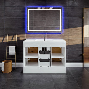 Grace 48 in. Natural Oak Single Sink Bath Vanity with Acrylic Top and Integrated Sink
