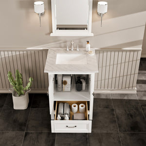 Eviva Britney 24 Inch Transitional White Bathroom Vanity