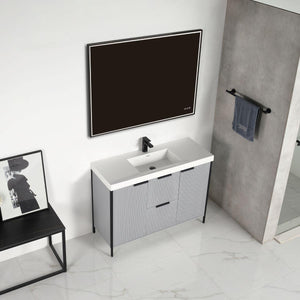 Blossom Zurich 48" Vanity – Double Sink Compatible in Glossy White & Metal Grey