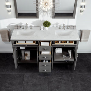 Artemis 72 in. Gray Double Sink  Bath Vanity with Engineered Top and Undermount Porcelain Sinks