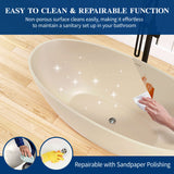 New England Home Goods Tulum 65" Freestanding Tub in Milk Coffee - Stone Resin Solid Surface