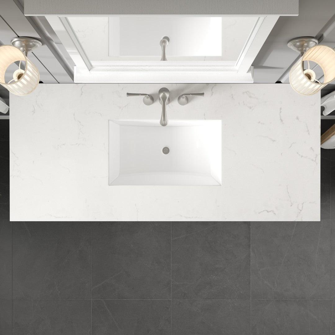 Britney 48 in. White Single Sink Bath Vanity with Carrara Quartz Top and Undermount Porcelain Sink