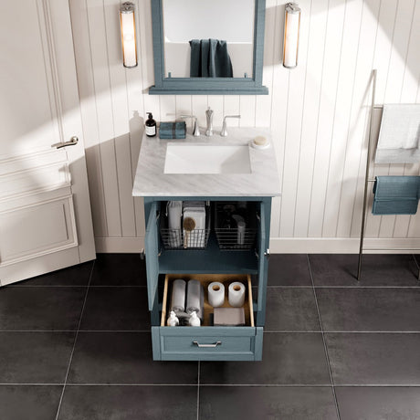 Eviva Britney 24 Inch Transitional Ash Blue Bathroom Vanity