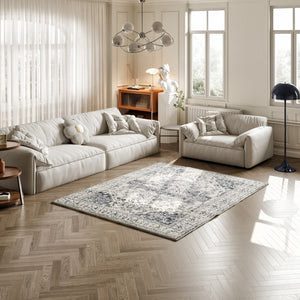 Eviva Venus 3' x 5' Geometric Blue/Cream Rug