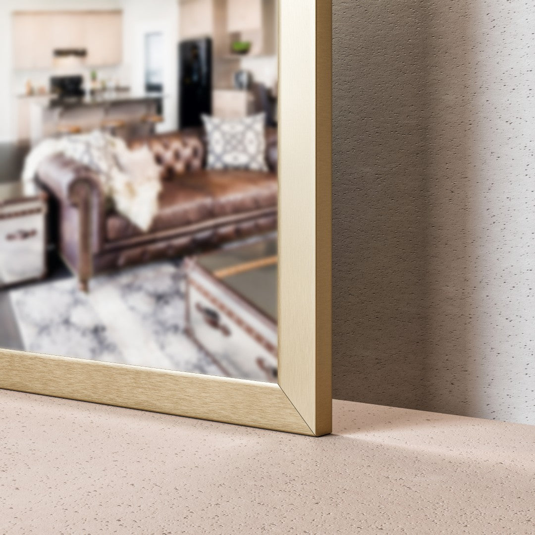 Eviva Gold 48" x 30" Rectangular Gold Metal Framed Mirror