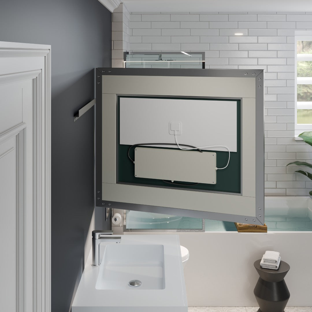 Eviva Illuminate 36" x 30" Rectangular Chrome Aluminum Framed Mirror