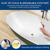 New England Home Goods 65" Green Oval Luxury Freestanding Solid Surface Resin Stone Soaking Tub