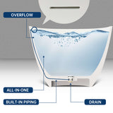 New England Home Goods 71" Classic Large Capacity Solid Surface Stone Resin Freestanding Soaking Bahtutb