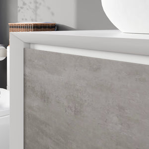 Santa Monica 30 in. Gray Wall Mount Single Sink Bath Vanity with Acrylic Top and Vessel Solid Surface Sink
