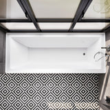 Eviva Nova 60" Glossy White Rectangle Acrylic Alcove Bathtub