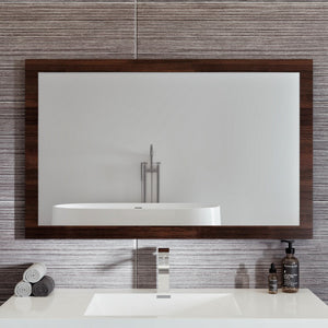 Eviva Sun 48" x 32" Rectangular Gray Oak Wooden Framed Mirror