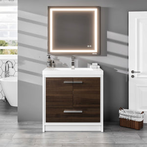 Grace 36 in. Gray Oak Single Sink Bath Vanity with Acrylic Top and Integrated Sink
