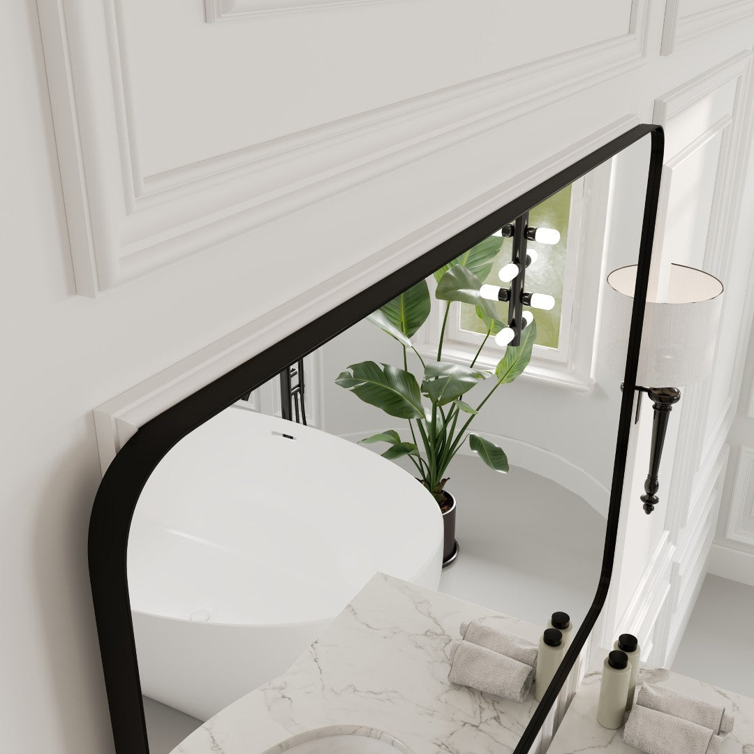 Eviva Harmony 36" x 48" Rectangular Black Metal Framed Mirror