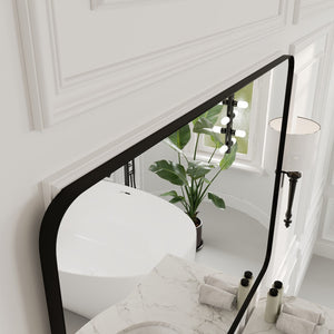 Eviva Harmony 36" x 48" Rectangular Black Metal Framed Mirror