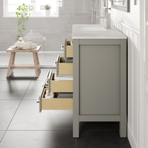 London 36 in. Gray Single Sink Bath Vanity with Carrara Quartz Top and Undermount Porcelain Sink