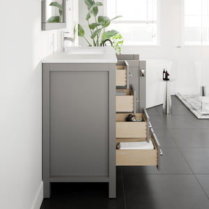London 48 in. Gray Single Sink Bath Vanity with Carrara Quartz Top and Undermount Porcelain Sink