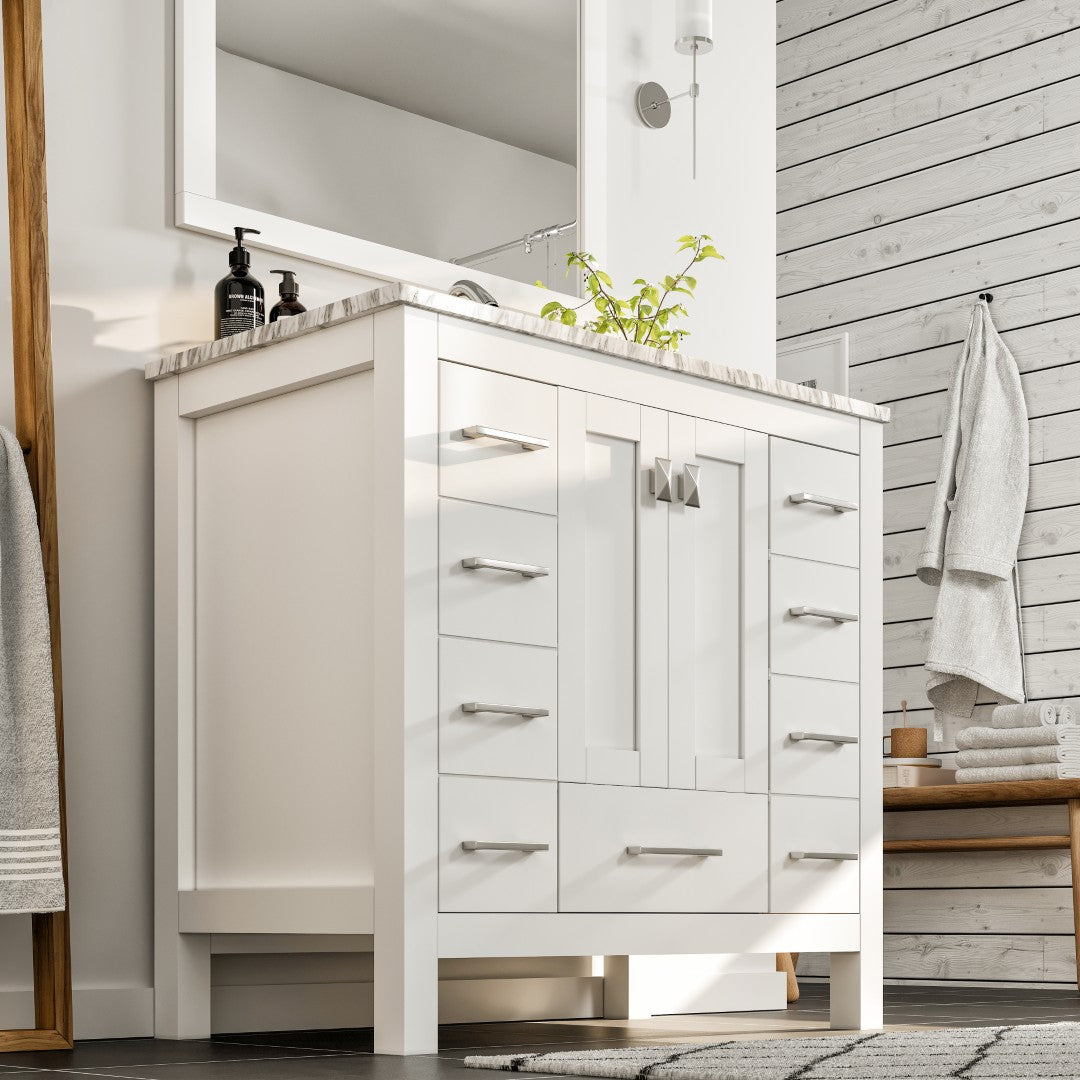 Eviva Hampton 36 White Bathroom Vanity
